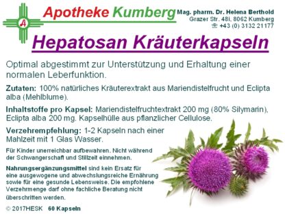 Hepatosan Kräuterkapseln